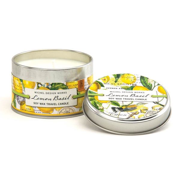 Michel Design Works Lemon Basil Travel Tin Candle