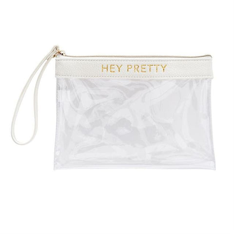 Mudpie Clear Wristlet (White)