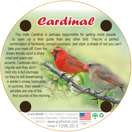 GrafixMat Cardinal Pair Coasters
