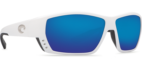 Costa Del Mar Tuna Alley Sunglasses - White/Blue Mirror 580P