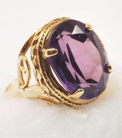 Amethyst & Filigree Ring
