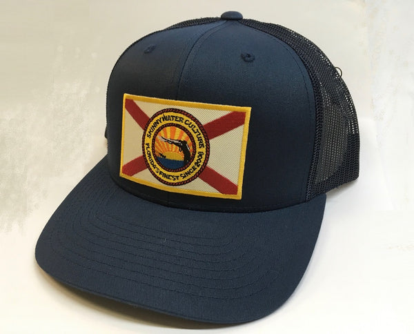 Skinny Water Culture Cracker 6 Panel Mesh Back Hat/Navy