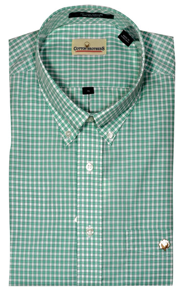 Cotton Brothers Men's LS Gingham Sport Shirt/Olive #808572-32