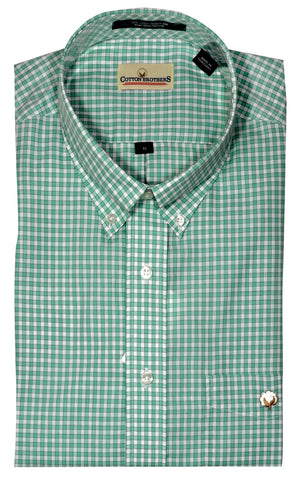 Cotton Brothers Men's LS Gingham Sport Shirt/Olive #808572-32