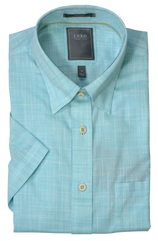 Enro Men's LS No-Iron Sport Shirt/Aqua #181739-020
