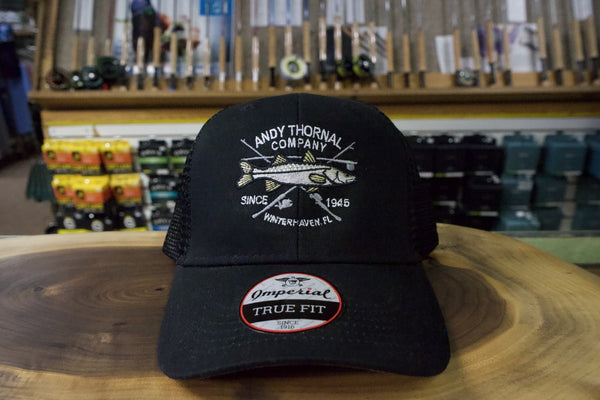 ATCo Crossed Rods Snook Trucker Hat Black/Black