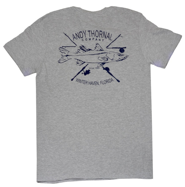 ATC SS Performance Crossed Rods - Snook T-Shirt/Sport Grey
