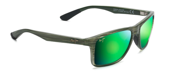 Maui Jim Sunglasses ONSHORE - Olive Stripe Fade/Green Mirror #GM798-15C