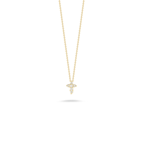 Roberto Coin Diamond Large Yellow Gold Baby Cross Necklace