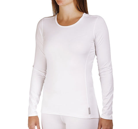 Hot Chillys Womens Micro-Elite Chamois 2.0 Long Underwear Top/White