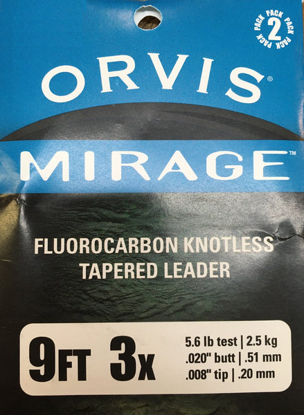Orvis Mirage Flourocarbon Knotless Leaders 2pk all sizes