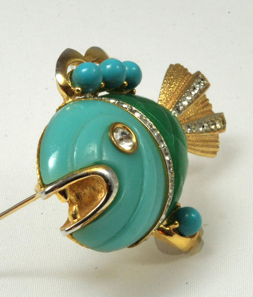 Jade Kenneth J. Lane Fish Broach