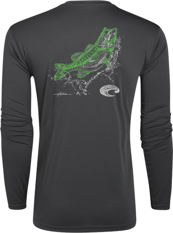 Costa Del Mar Men's Tech Bass Performance Long Sleeve Shirt/Gray