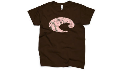 Costa Del Mar Womens Realtree AP Pink Camo S/S Shirt/Brown