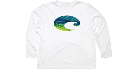 Costa Del Mar Men's LS Technical Dorado Shirt/White