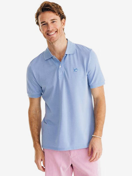 Southern Tide Men's Jack Heather Performance Polo/Heather Shoreline Blue