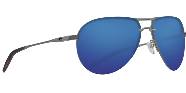 Costa Del Mar Helo Sunglasses - Matte Silver+Translucent Grey/Orange/Blue Mirror 580P