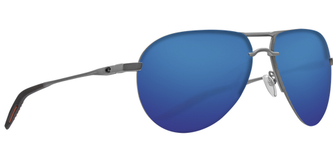 Costa Del Mar Helo Sunglasses - Matte Silver+Translucent Grey/Orange/Blue Mirror 580P