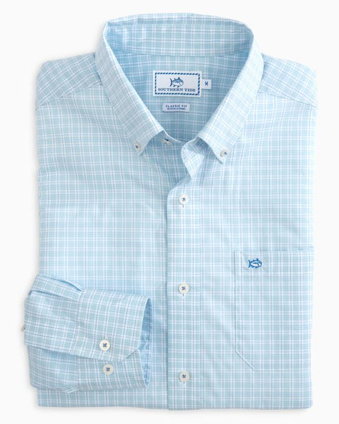 Southern Tide Men's LS Belmont Estate Check Sport Shirt/Sky Blue