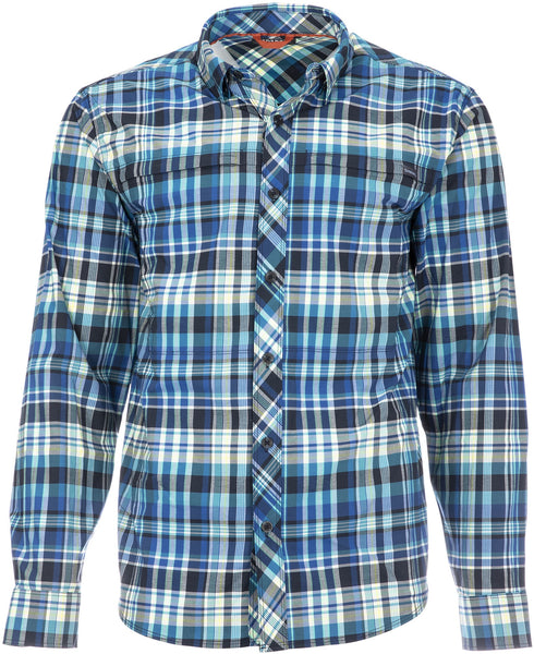 Simms Men's Stone Cold LS Shirt/137 Meridian Madras Plaid