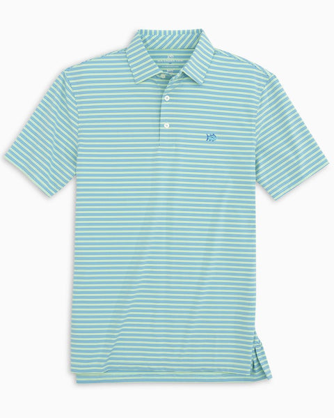 Southern Tide Men's Brrr Eeze Coen Stripe Performance Polo/ Blue Stream