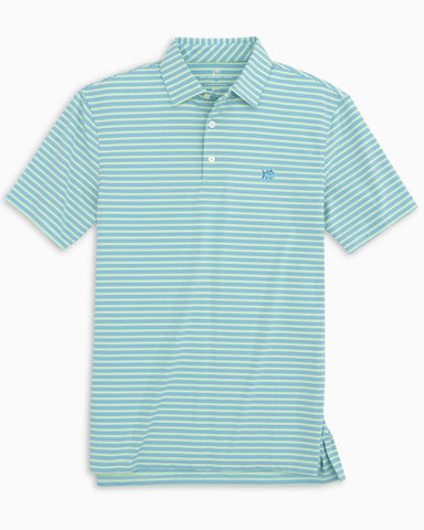 Southern Tide Men's Brrr Eeze Coen Stripe Performance Polo/ Blue Stream