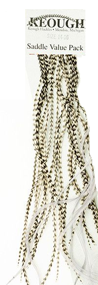 Keough Saddle Hackle Value Pack Grizzly