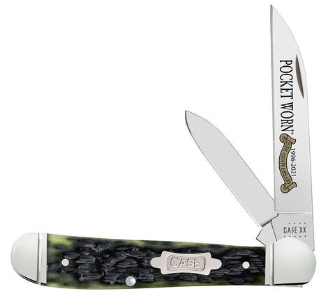 Case Pocket Worn Olive Green Bone Peach Seed Jig Copperhead