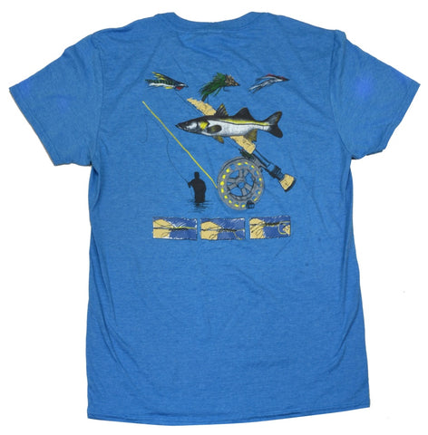 ATC Snook and Rod Performance SS Shirt/Heather Sapphire