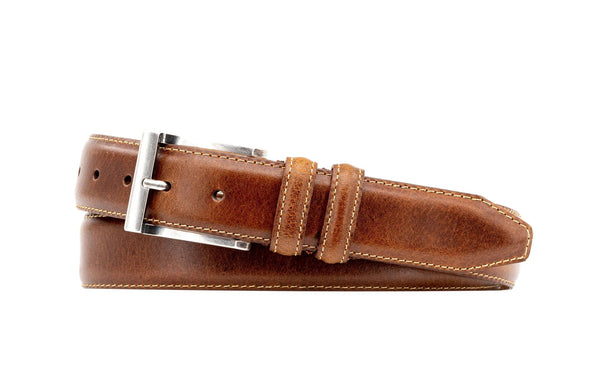 Martin Dingman Bill Water Buffalo Leather Belt / Burnt Cedar
