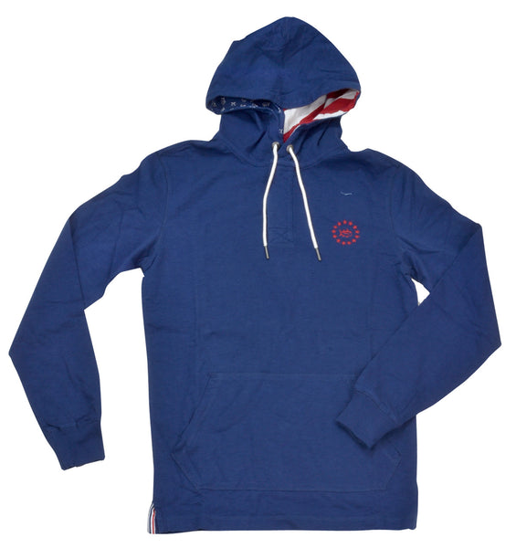 Southern Tide Men's LS Freedom Rocks Hoodie/Yacht Blue