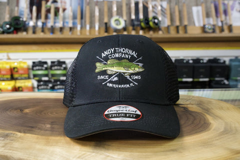 ATCo Crossed Rods Bass Trucker Hat Black/Black