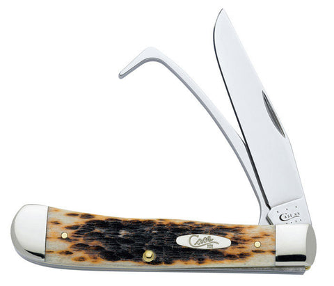Case Amber Bone Peach Seed Jig Equestrian's Knife