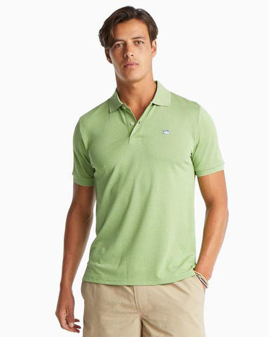 Southern Tide Men's Jack Heather Performance Polo/Heather Green Tea