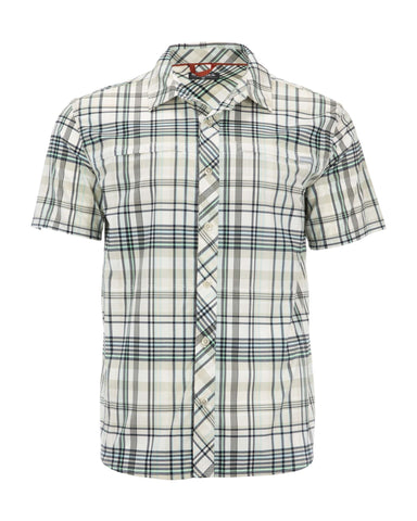Simms Men's Stone Cold SS Shirt/Pearl Madras Plaid