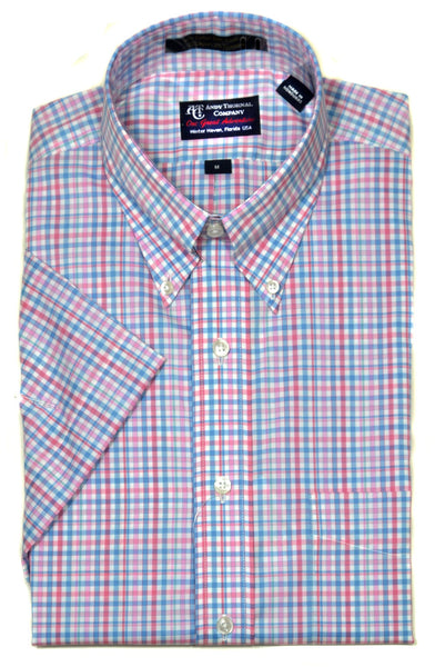 Andy Thornal Men's SS Performance BD Sport Shirt/Pink #213519P-72