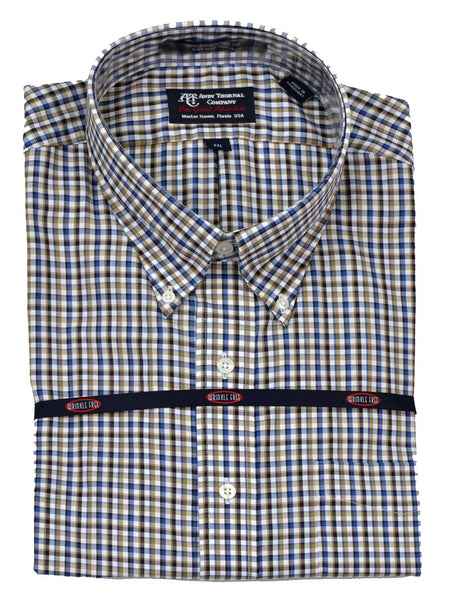 Andy Thornal Men's Long Sleeve Wrinkle Free Button Down Sport Shirt /Khaki #203668