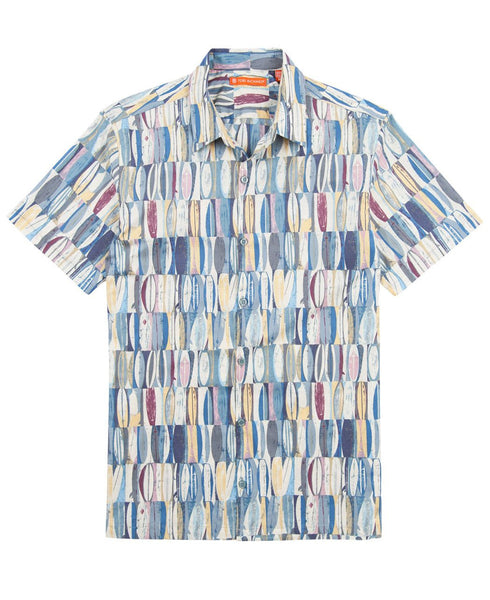 Tori Richard Men's Board Room SS Shirt/Ocean Blue