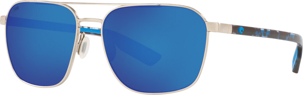 Costa Del Mar Wader Sunglasses - Brushed Silver/Blue Mirror 580P”