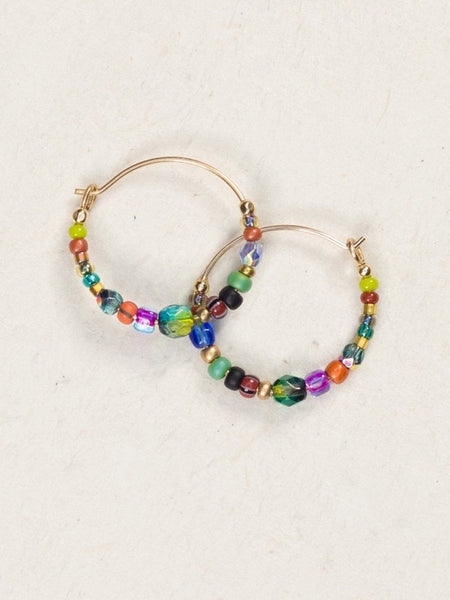 Holly Yashi Sonoma Petite Confetti Glass Bead Hoop Earrings