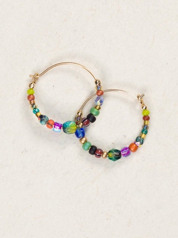 Holly Yashi Sonoma Petite Confetti Glass Bead Hoop Earrings