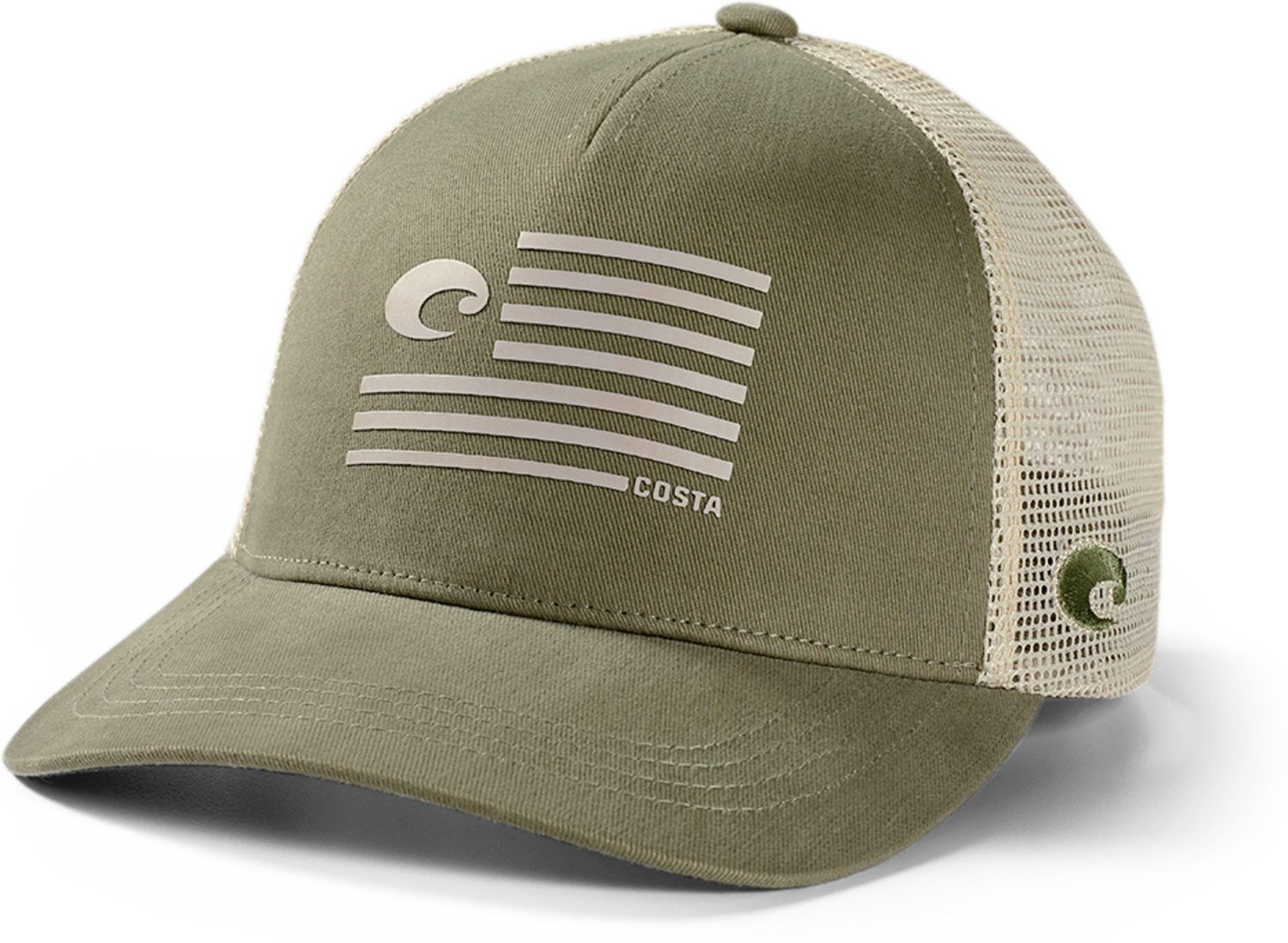Costa Del Mar Pride Logo Trucker Hat/Moss Green - Andy Thornal Company