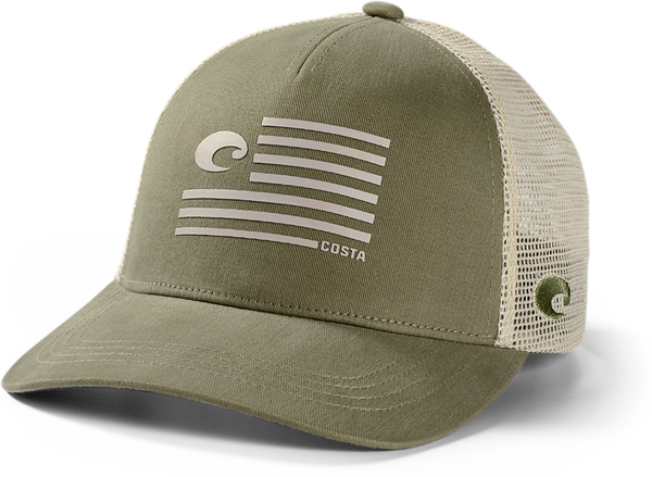 Costa Del Mar Pride Logo Trucker Hat/Moss Green