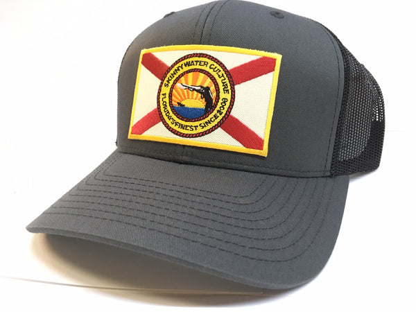 Skinny Water Culture Cracker 6 Panel Mesh Back Hat/Charcoal Black