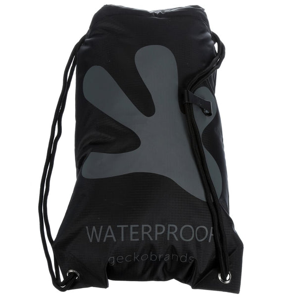 Gecko Brands Waterproof Drawstring Backpack/Black-Grey