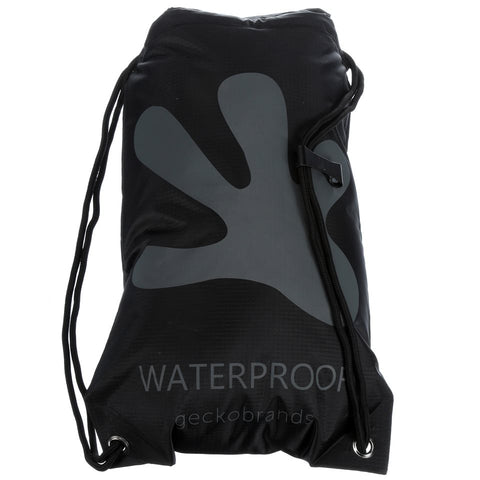 Gecko Brands Waterproof Drawstring Backpack/Black-Grey