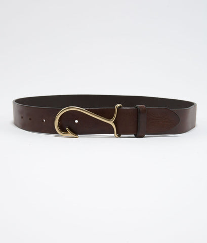 Vineyard Vines Fish Hook Belt/Dark Brown