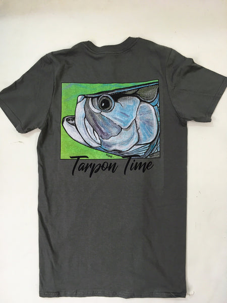 Tarpon Time SS T Shirt Grey ATCo