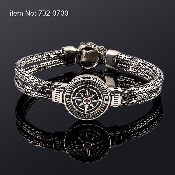 Axion Sterling Silver Compass Bracelet