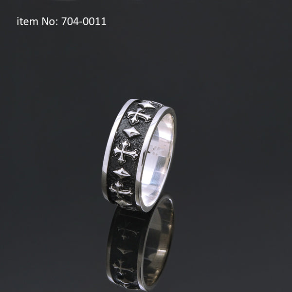 Axion Sterling Silver Crosses and Studs Ring